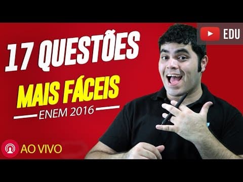 Thumbnail da aula: 🔴 ENEM 2016 - 17 Questões de Matemática MAIS FÁCEIS do ENEM 2016 | Matemática Rio
