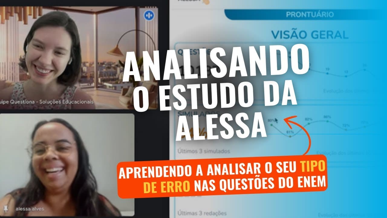 Thumbnail: Aprendendo a ANALISAR o seu TIPO DE ERRO nas questões do ENEM | Analisando o estudo da Alessa