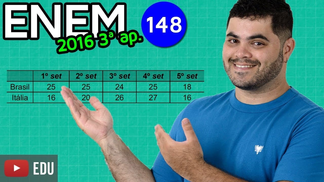 Thumbnail: 🔥 ENEM 2016 3ª Aplicação Matemática #13 👉 Mediana dos Pontos no Vôlei
