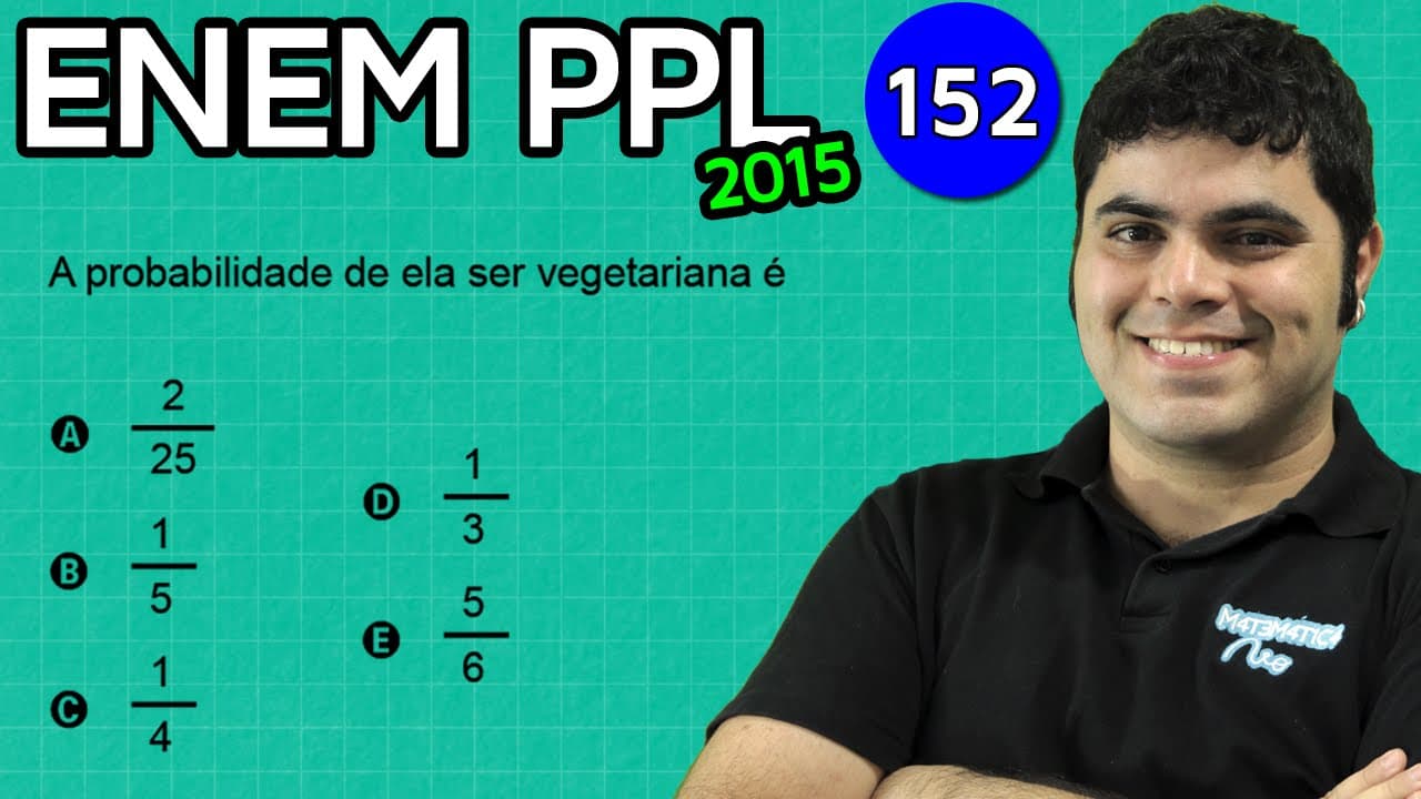Thumbnail: ENEM PPL 2015 Matemática #17 - Probabilidade de Ser Vegetariano e Esportista
