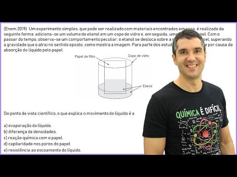 Thumbnail da aula: QUÍMICA ENEM 2019! "Um experimento simples, que pode ser realizado com materiais encontrados..."