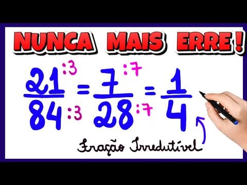 Thumbnail da aula: SIMPLIFICAÇÃO DE FRAÇÕES!! FRAÇÃO IRREDUTÍVEL!!! APRENDA AGORA!!!