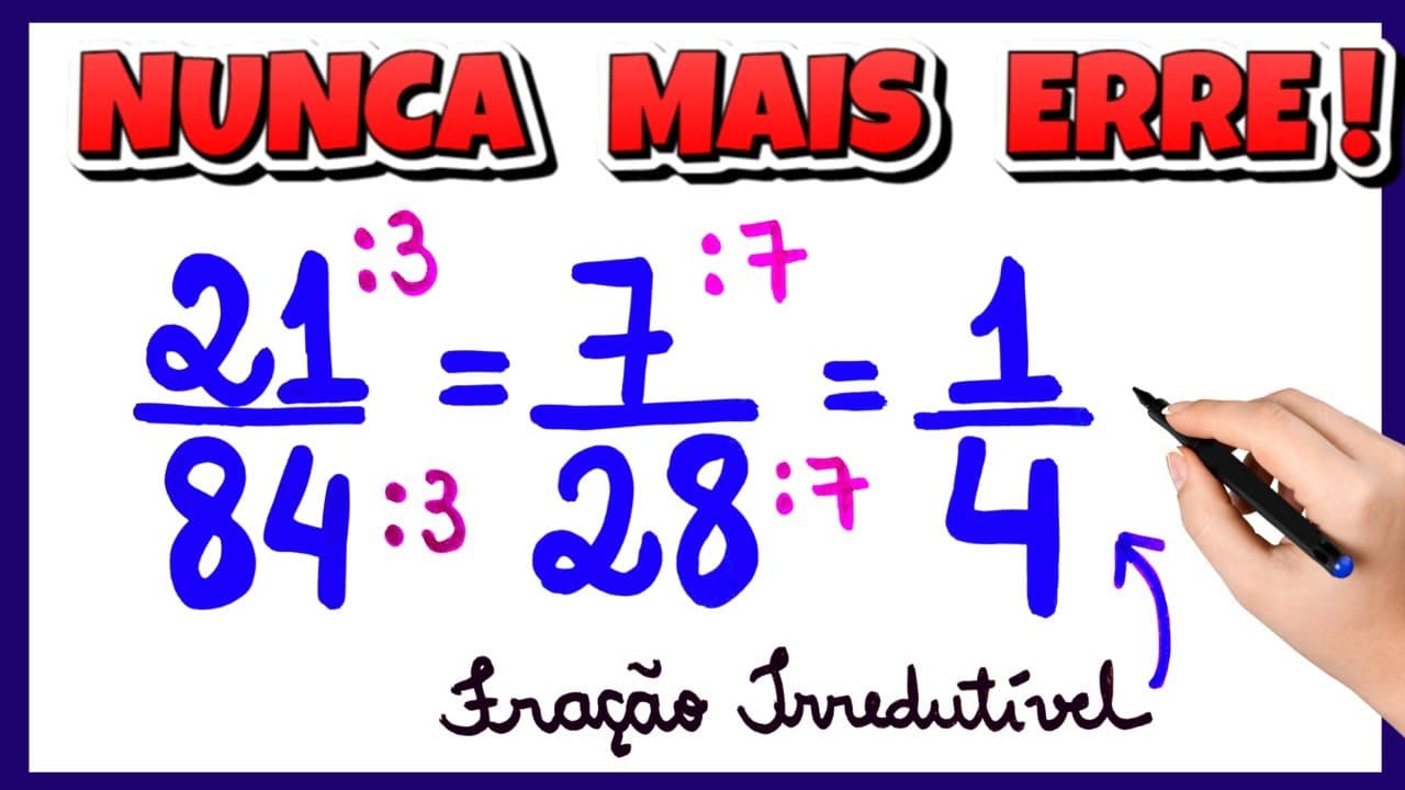 Thumbnail: SIMPLIFICAÇÃO DE FRAÇÕES!! FRAÇÃO IRREDUTÍVEL!!! APRENDA AGORA!!!