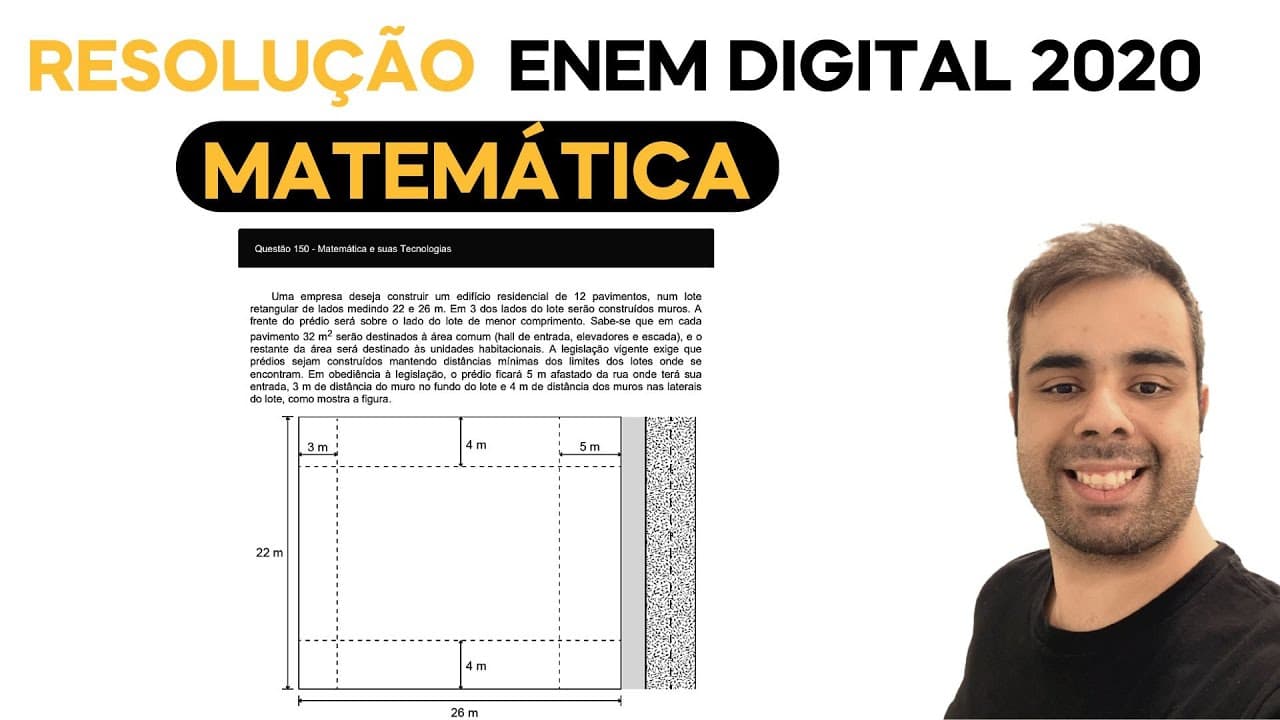 Thumbnail: ENEM DIGITAL 2020 - Uma empresa deseja construir um edifício residencial de 12 pavimentos num lote