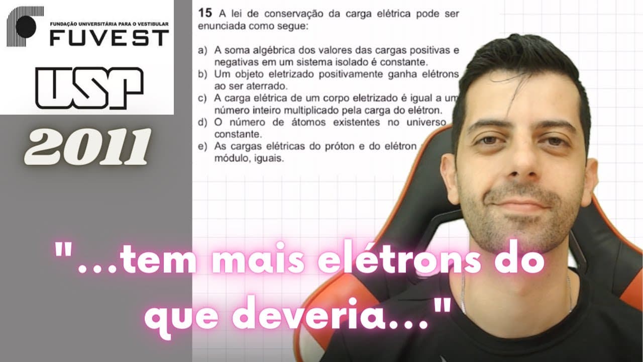 Thumbnail: FUVEST 2011 Q15 - A lei de conservação da carga elétrica pode ser enunciada como segue