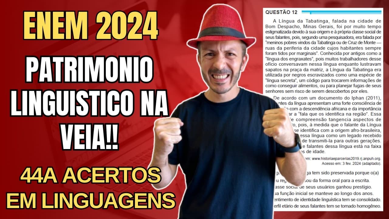 Thumbnail: ENEM 2024: A Língua da Tabatinga, falada na cidade de Bom Despacho, Minas Gerais,