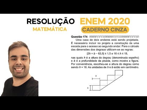 Thumbnail da aula: ENEM 2020 \ MATEMÁTICA - Questão 174, CADERNO CINZA - Uma casa de dois andares está sendo projetada