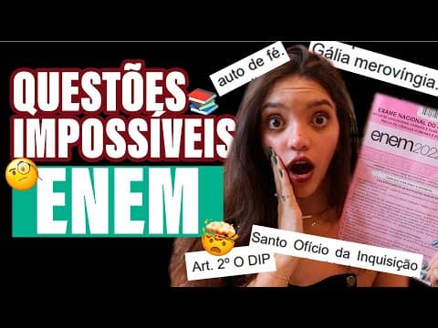 Thumbnail da aula: FAZENDO AS QUESTÕES MAIS DIFÍCEIS DO ENEM 2022! (Débora Aladim)