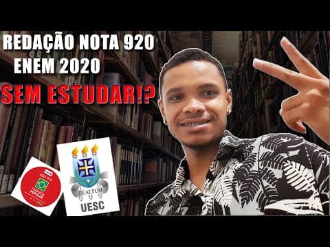 Thumbnail da aula: Como tirei 920 na REDAÇÃO ENEM 2020 SEM ESTUDAR NADA!!!😱😱😱