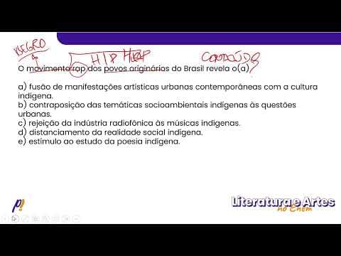 Thumbnail da aula: ENEM 2023 - Teoria Literária | O mais antigo grupo de rap indígena do país, Brô MCs, surgiu...