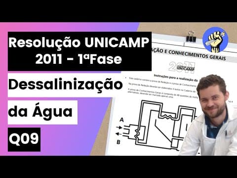 Thumbnail da aula: ✏️UNICAMP 2011 | O Brasil é um país privilegiado no que diz respeito ao estoque de água doce. Estima