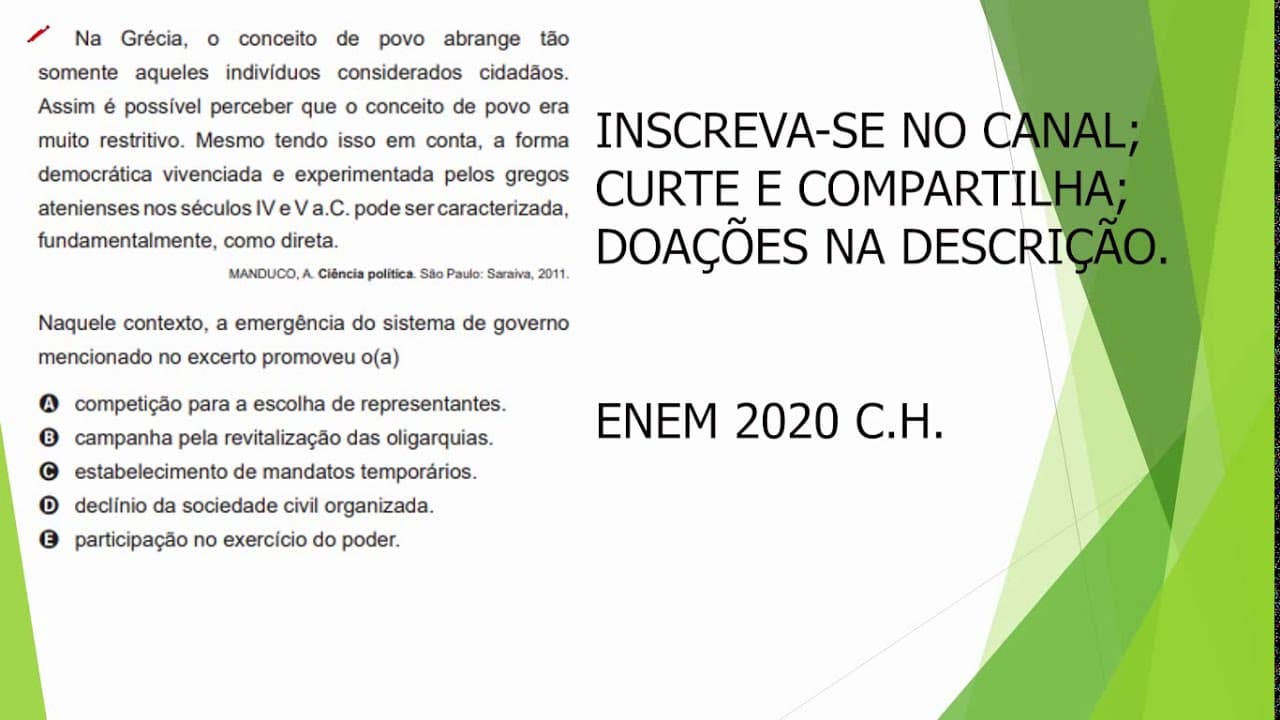 Thumbnail: HISTÓRIA ENEM 2020 - Na Grécia