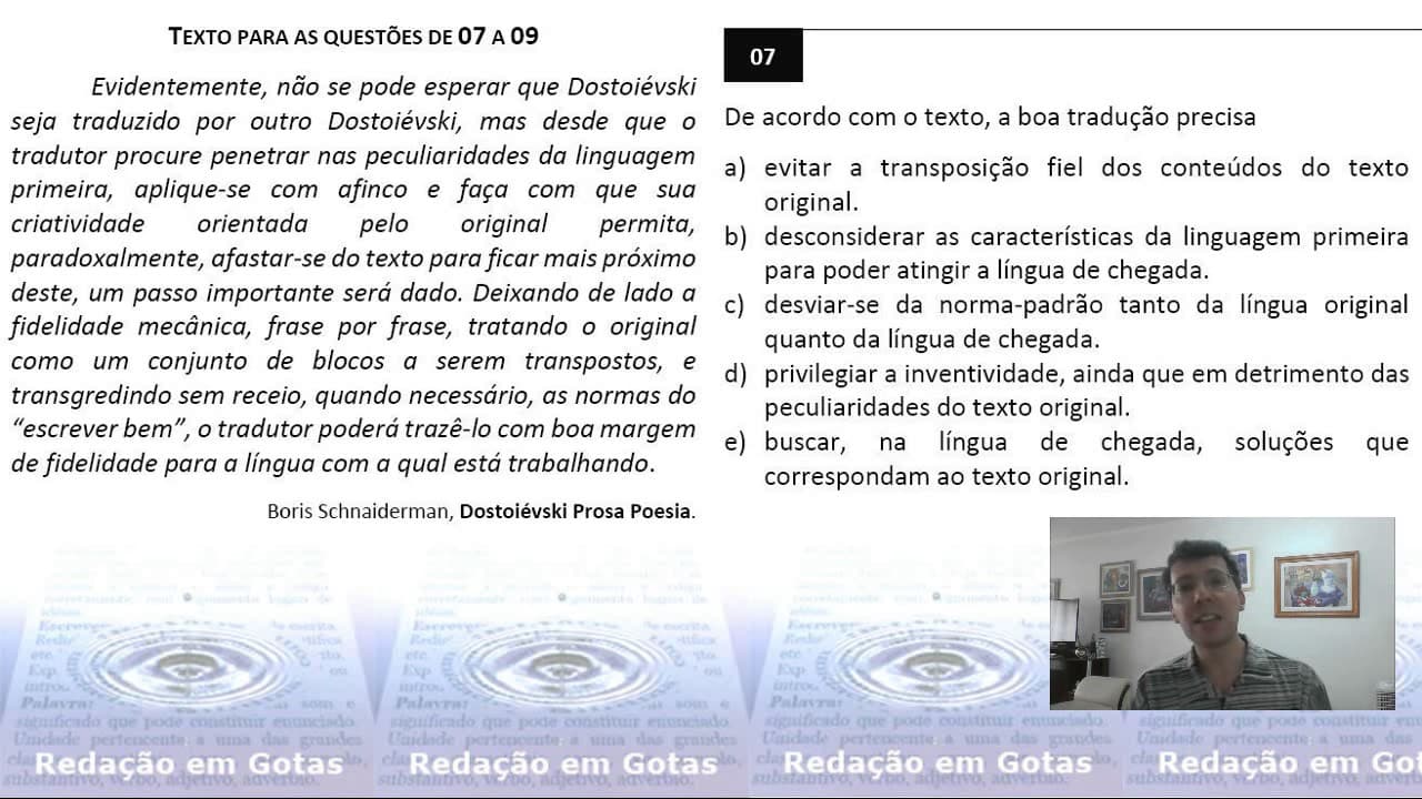 Thumbnail: RdG Microaula nº 009 - Questão em Foco: interpretação de texto na Fuvest 2017