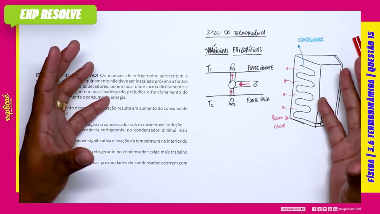 Thumbnail: OS MANUAIS DE REFRIGERADOR APRESENTAM A RECOMENDAÇÃO DE QUE O EQUIPAMENTO(...) | TERMODINÂMICA