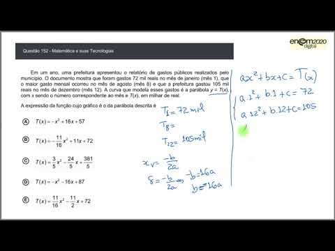 Thumbnail da aula: MATEMÁTICA ENEM 2020 DIGITAL 152A