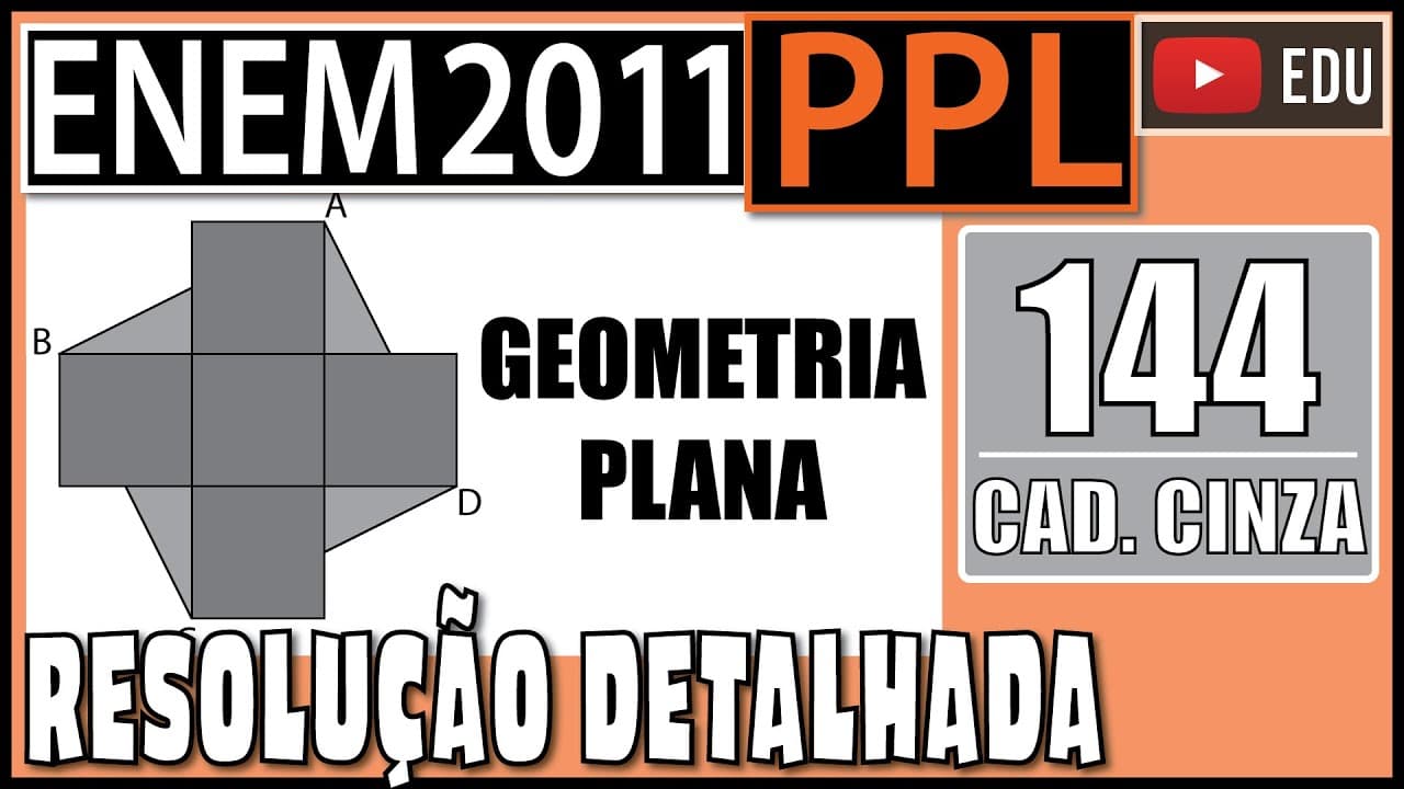 Thumbnail: [ENEM 2011 PPL] 144 📓 GEOMETRIA PLANA A figura que segue é formada por 5 quadrados congruentes