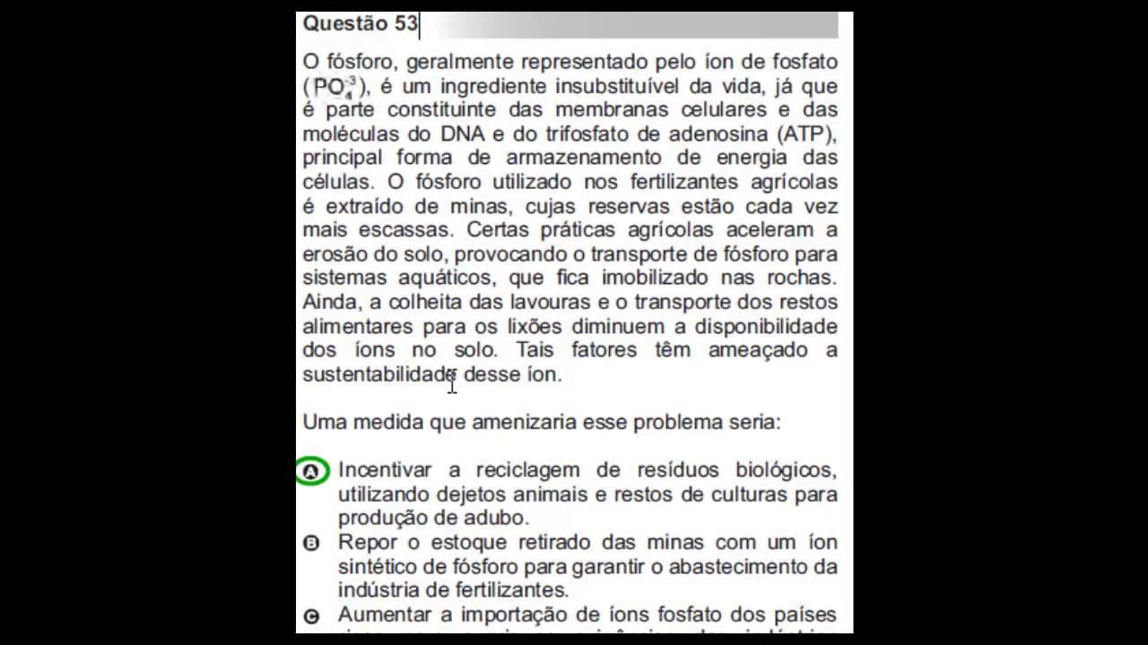 Thumbnail: RESOLUÇÃO COMENTADA - ENEM 2010 - PARTE  I - Professor Vinícius Dias