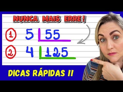 Thumbnail da aula: DICAS RÁPIDAS PARA APRENDER DIVISÃO! COMO FAZER DIVISÃO COM 2 OU 3 NÚMEROS! Prof Michella Amorim