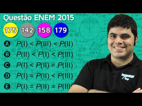 Thumbnail da aula: ENEM 2015 Matemática #44 - Probabilidade de Sortear Atleta Dopado (questão difícil)
