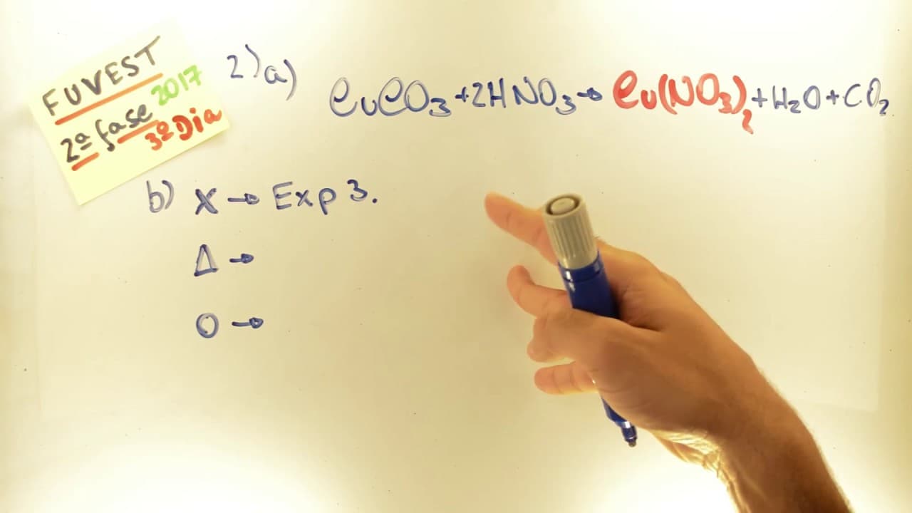 Thumbnail: Reação GASEIFICADA FUVEST 2017 - Química Q02 - Soluções - 2fase3dia - Aulas A+ Resolve