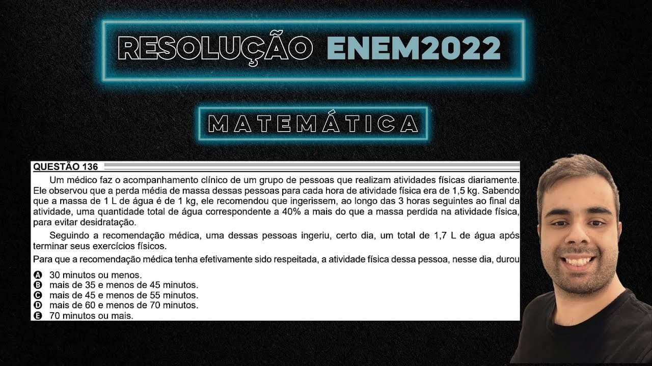 Thumbnail: ENEM 2022 Um médico faz o acompanhamento clínico de um grupo de pessoas que realizam atividades