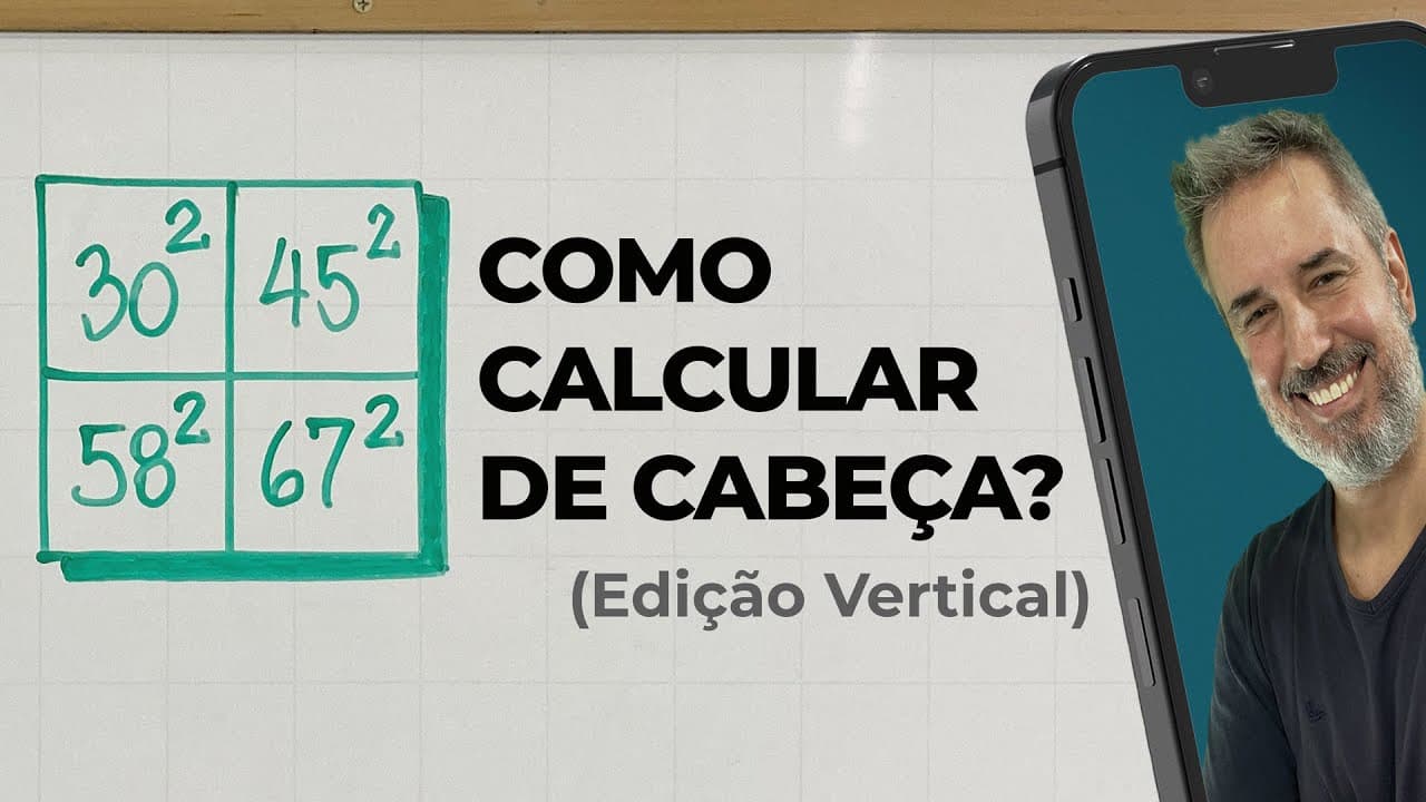 Thumbnail: DE CABEÇA: como elevar ao quadrado números de 2 dígitos? 🤯 [Vertical]