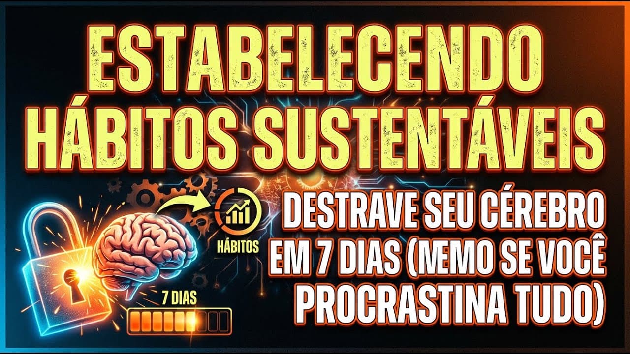 Thumbnail: Estabelecendo Hábitos Sustentáveis | Destrave Seu Cérebro em 7 Dias (Mesmo Se Você Procrastina Tudo)