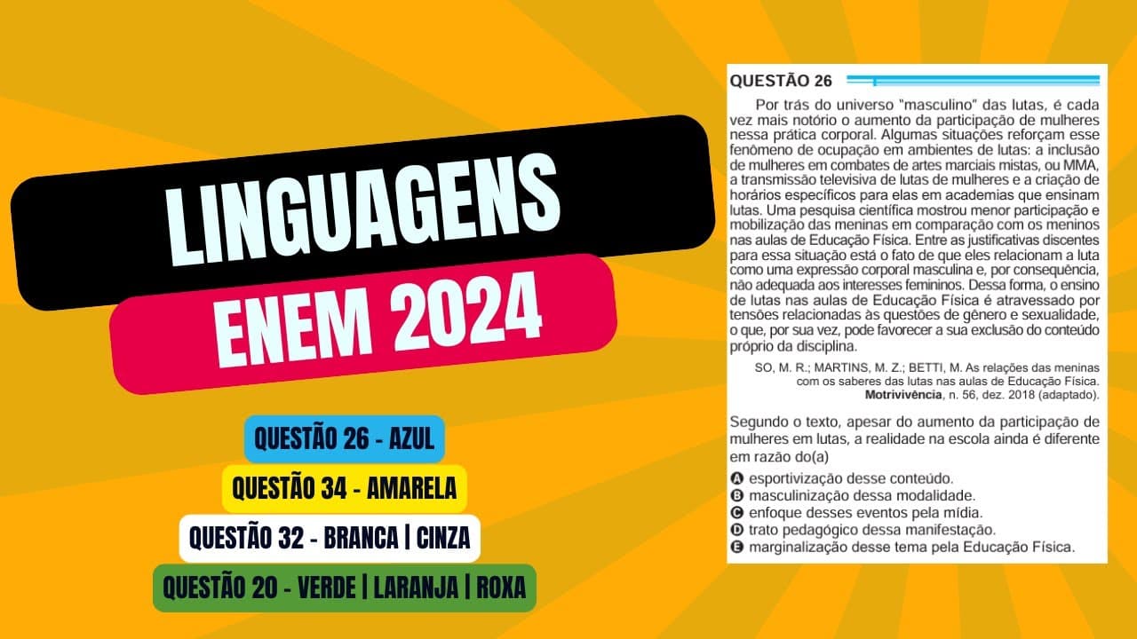 Thumbnail: Resolução questão 26 (PROVA AZUL) | Linguagens ENEM 2024