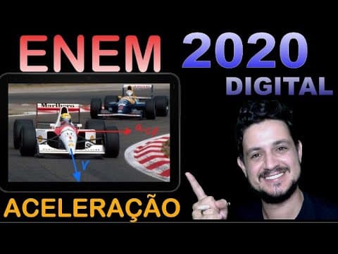 Thumbnail da aula: ENEM 2020 DIGITAL o Autódromo de Interlagos, um carro de Fórmula 1 realiza a curva S do Senna...