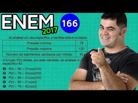 Thumbnail da aula: 🔥 ENEM 2017 Matemática #31 👉 Função Trigonométrica Cosseno e Batimentos Cardíacos