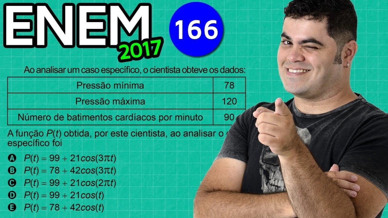 Thumbnail: 🔥 ENEM 2017 Matemática #31 👉 Função Trigonométrica Cosseno e Batimentos Cardíacos