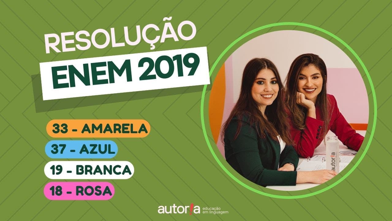 Thumbnail: Enem 2019 - Autoria Linguagem - Questão 33 | Linguagens, prova amarela