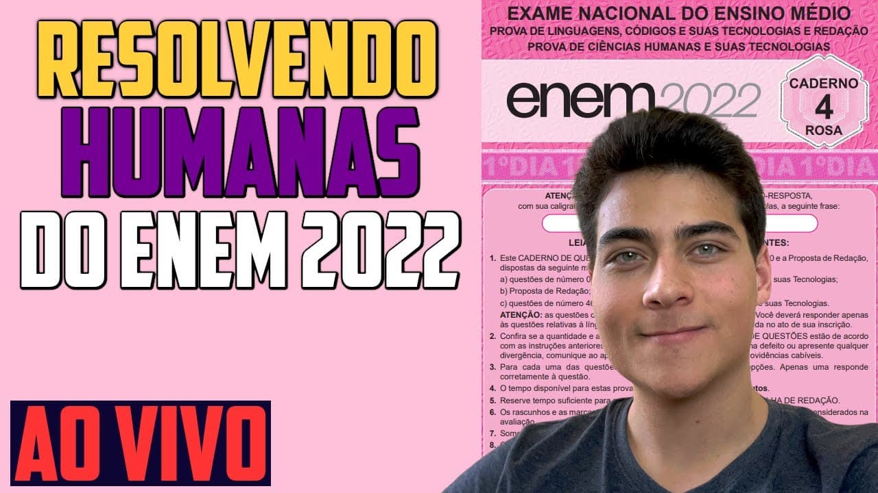 Thumbnail: Resolvendo HUMANAS DO ENEM 2022 ao vivo - Enem na PRÁTICA