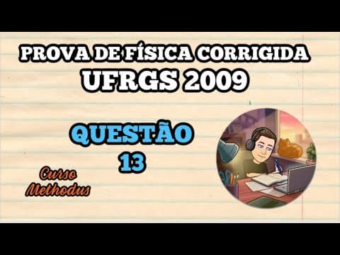 Thumbnail da aula: 13 de 2009 da prova de física da UFRGS - Duas pequenas esferas metálicas iguais X e Y fixadas sobre