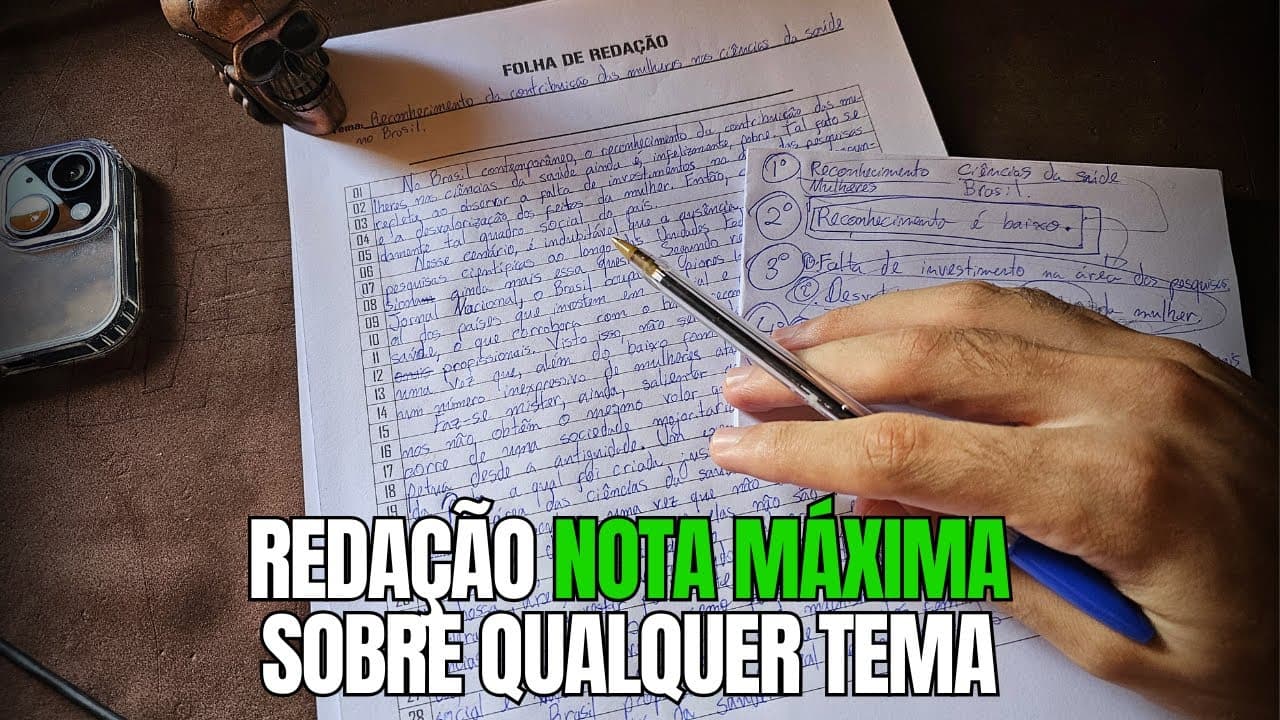Thumbnail: A MELHOR AULA DE REDAÇÃO DO YOUTUBE