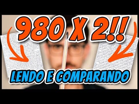 Thumbnail da aula: MINHAS DUAS REDAÇÕES NOTA 980 NO ENEM!! Lendo e Comentando