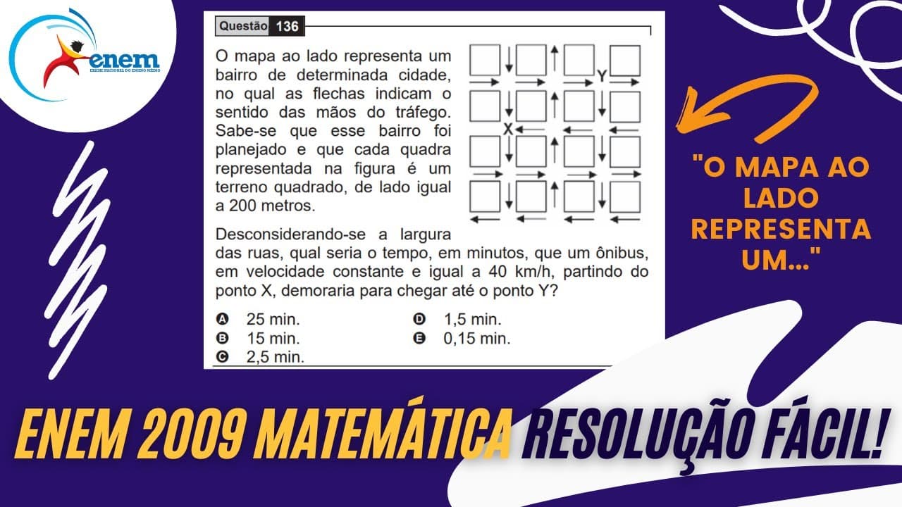 Thumbnail: RESOLUÇÃO FÁCIL ENEM 2009 Matemática - O mapa ao lado representa um... | Andrey Estevam