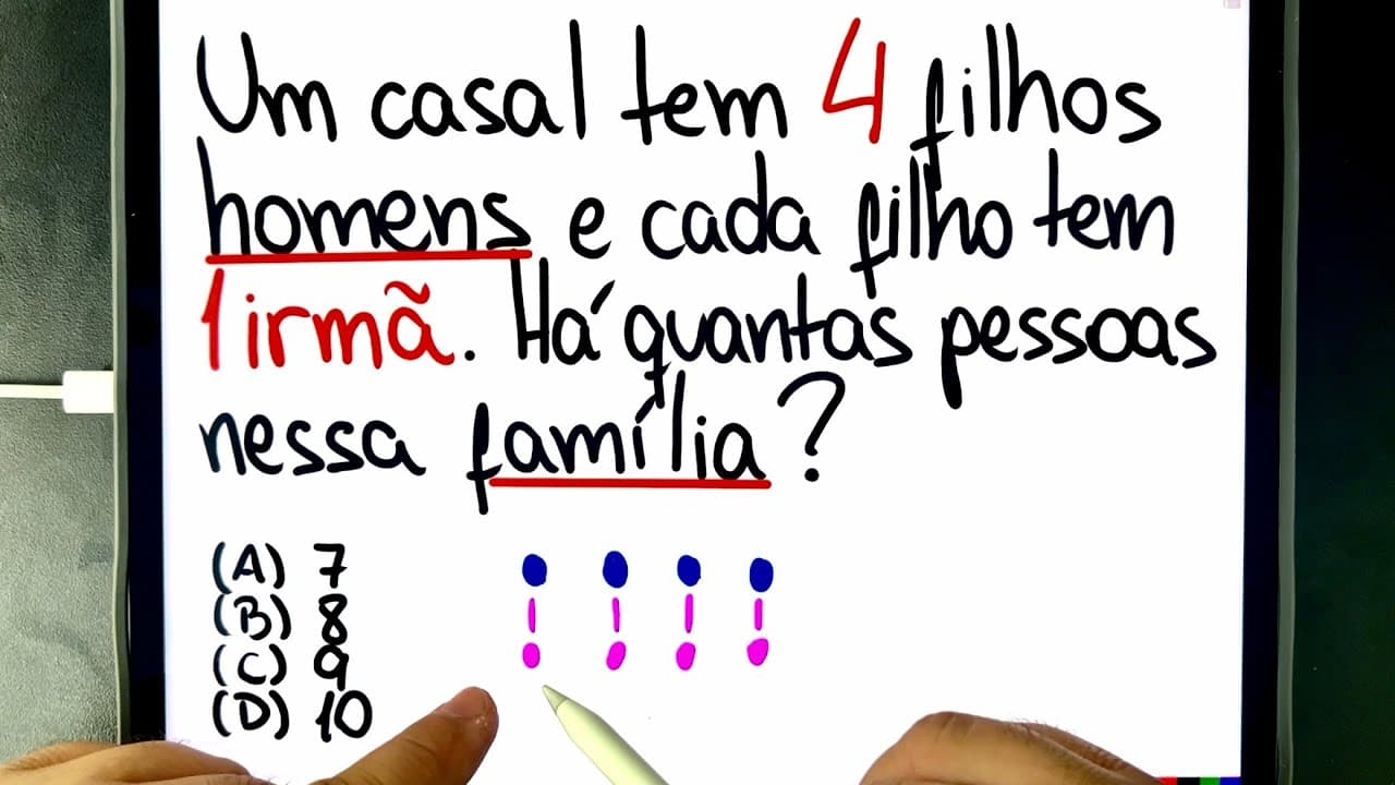 Thumbnail: 🔥 Um PROBLEMA DE FAMÍLIA que QUASE NINGUÉM ACERTA! Você consegue resolver?