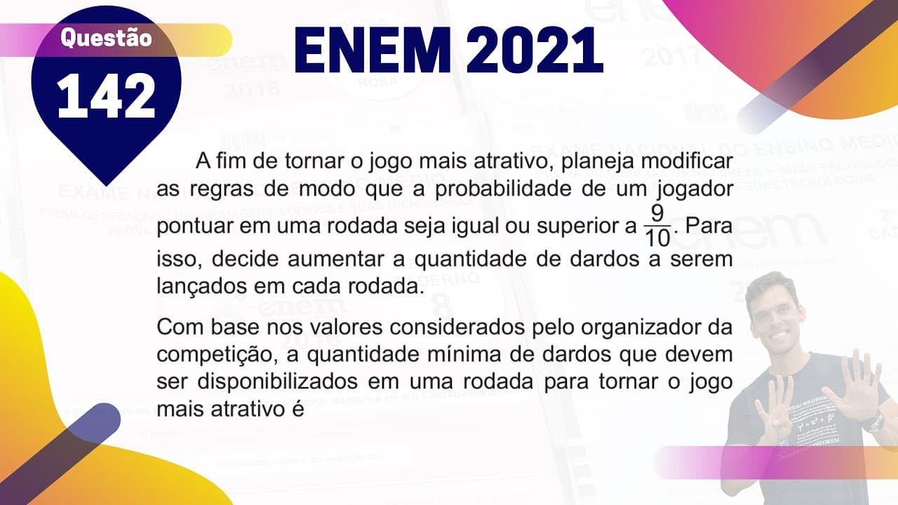 Thumbnail: (Q.142 | Azul) PROBABILIDADE no lançamento de DARDOS - ENEM 2021