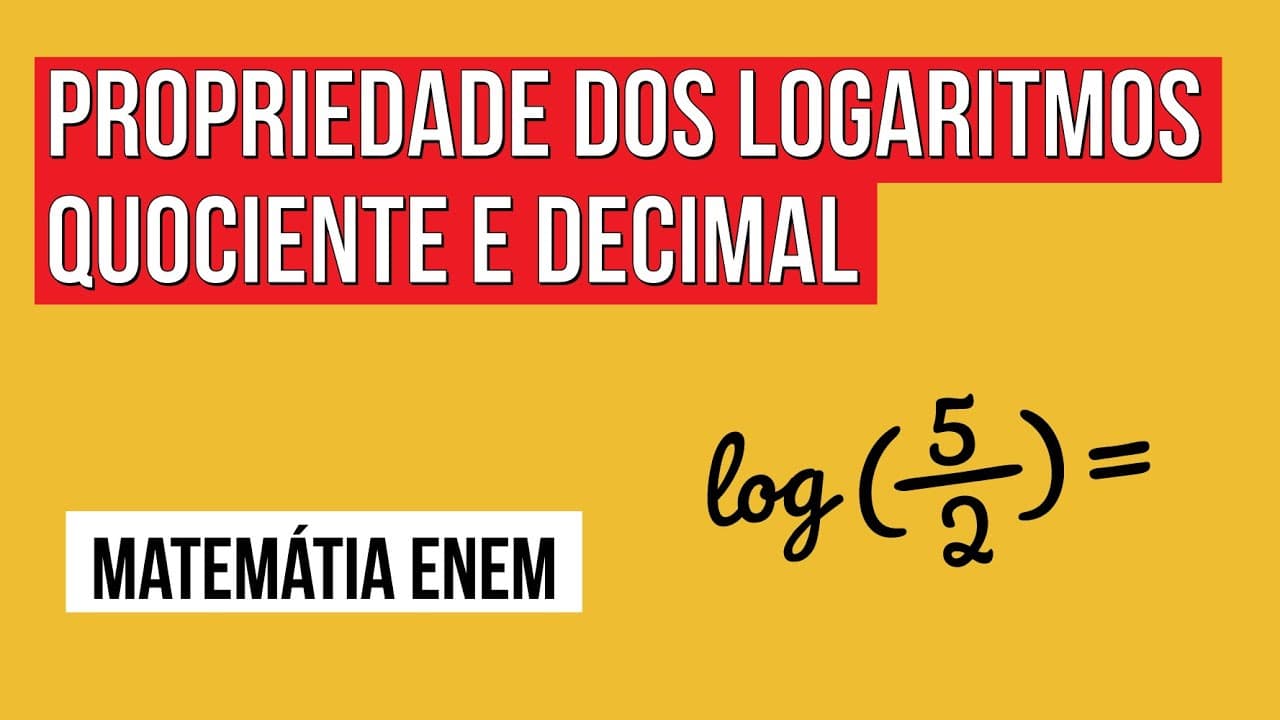 Thumbnail: PROPRIEDADE DOS LOGARITMOS: quociente e decimal | Matemática para o Enem | Lucas Borguezan