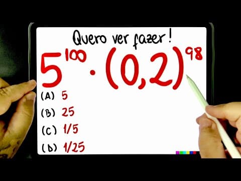Thumbnail da aula: 🔥 QUERO VER FAZER ESSA MULTIPLICAÇÃO DE POTÊNCIAS DE BASE 5 COM NÚMERO DECIMAL! 😱 Você consegue?