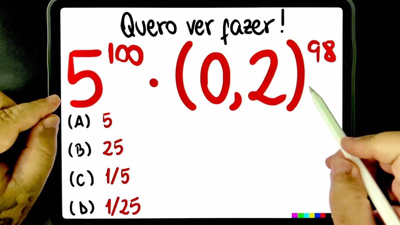 Thumbnail: 🔥 QUERO VER FAZER ESSA MULTIPLICAÇÃO DE POTÊNCIAS DE BASE 5 COM NÚMERO DECIMAL! 😱 Você consegue?