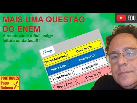 Thumbnail da aula: Questões do ENEM CXLIV- Aula 639