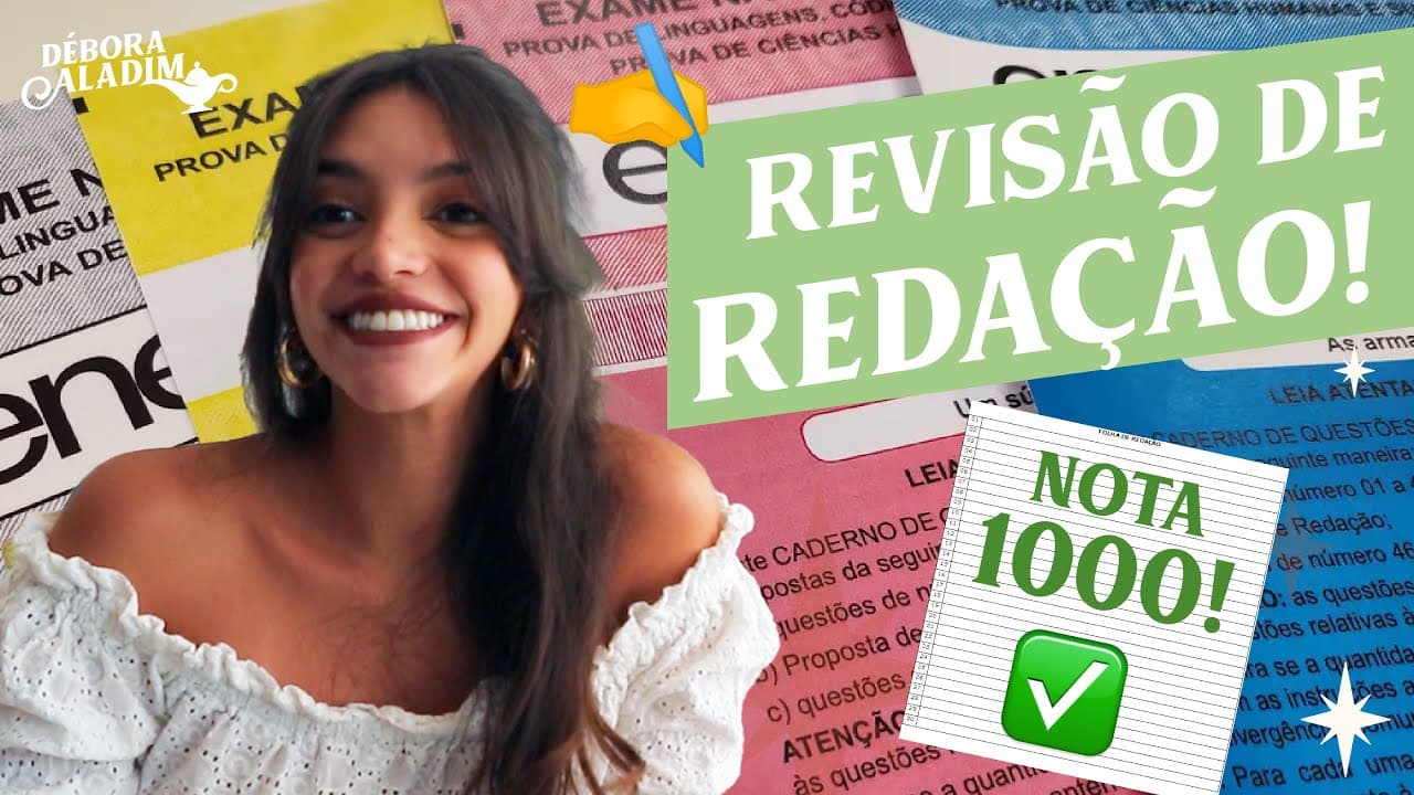 Thumbnail: REVISÃO DE REDAÇÃO PARA O ENEM 2023! (Débora Aladim)