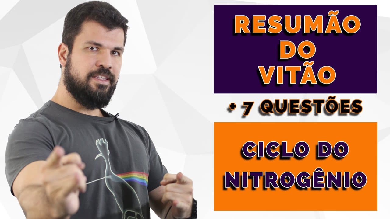 Thumbnail: Resumão do Vitão - Ecologia - Ciclo do Nitrogênio + 7 exercícios ENEM