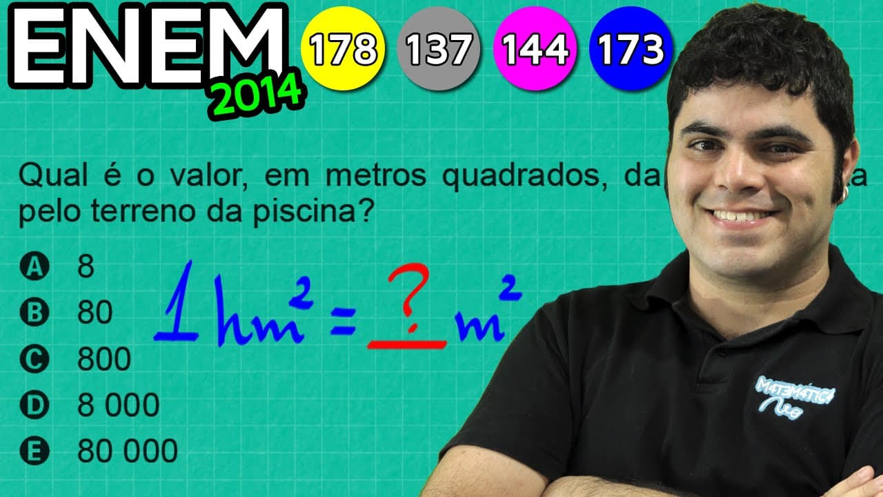 Thumbnail: ENEM 2014 Matemática #38 - Conversão entre Unidades de Medida de Área