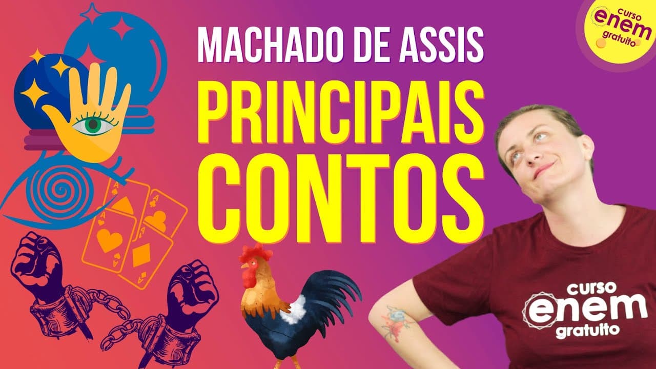 Thumbnail: MACHADO DE ASSIS: REALISMO E OS PRINCIPAIS CONTOS | Resumo de Literatura Enem. Prof Camila Brambilla
