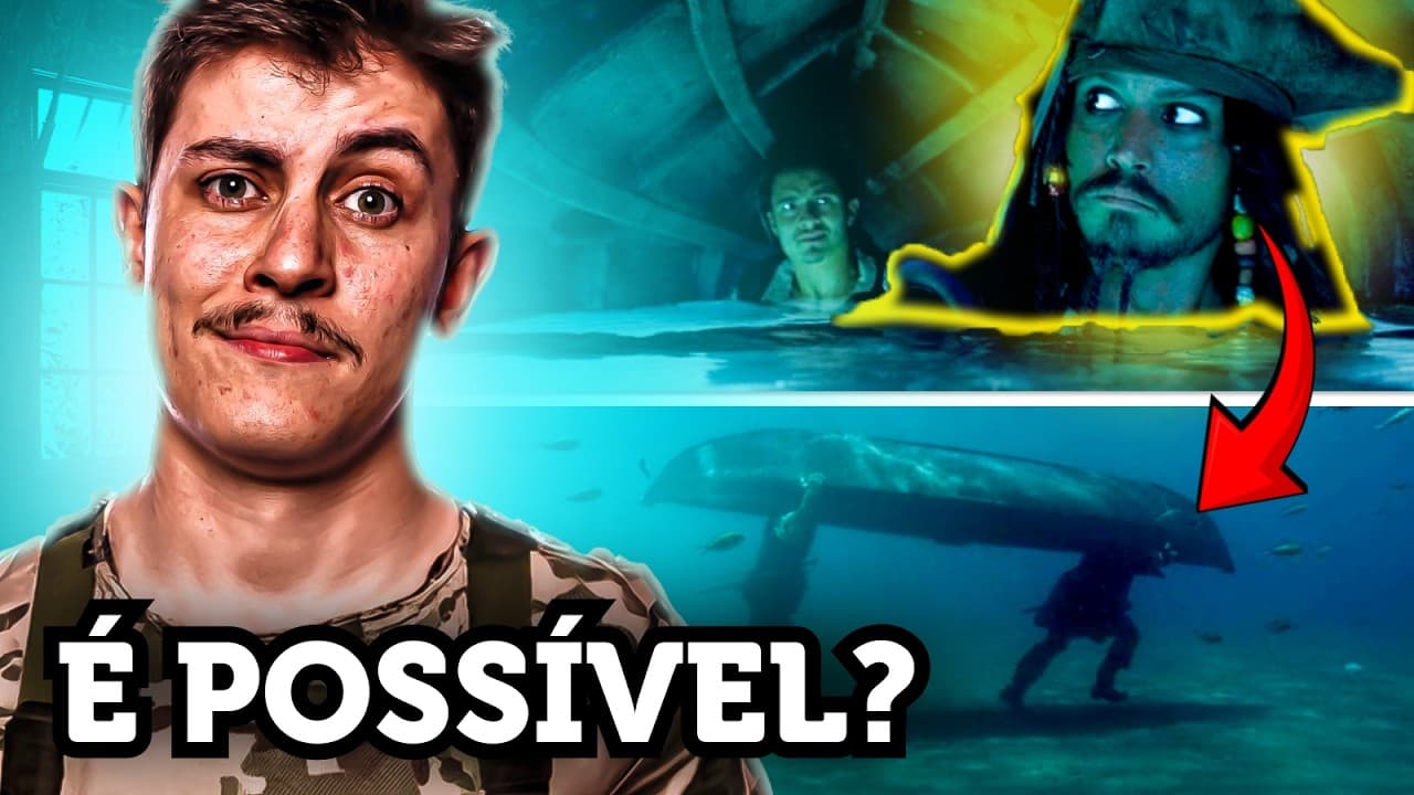 Thumbnail: Física vs. Piratas do Caribe: Jack Sparrow e a Bolha de Ar Funcionam?