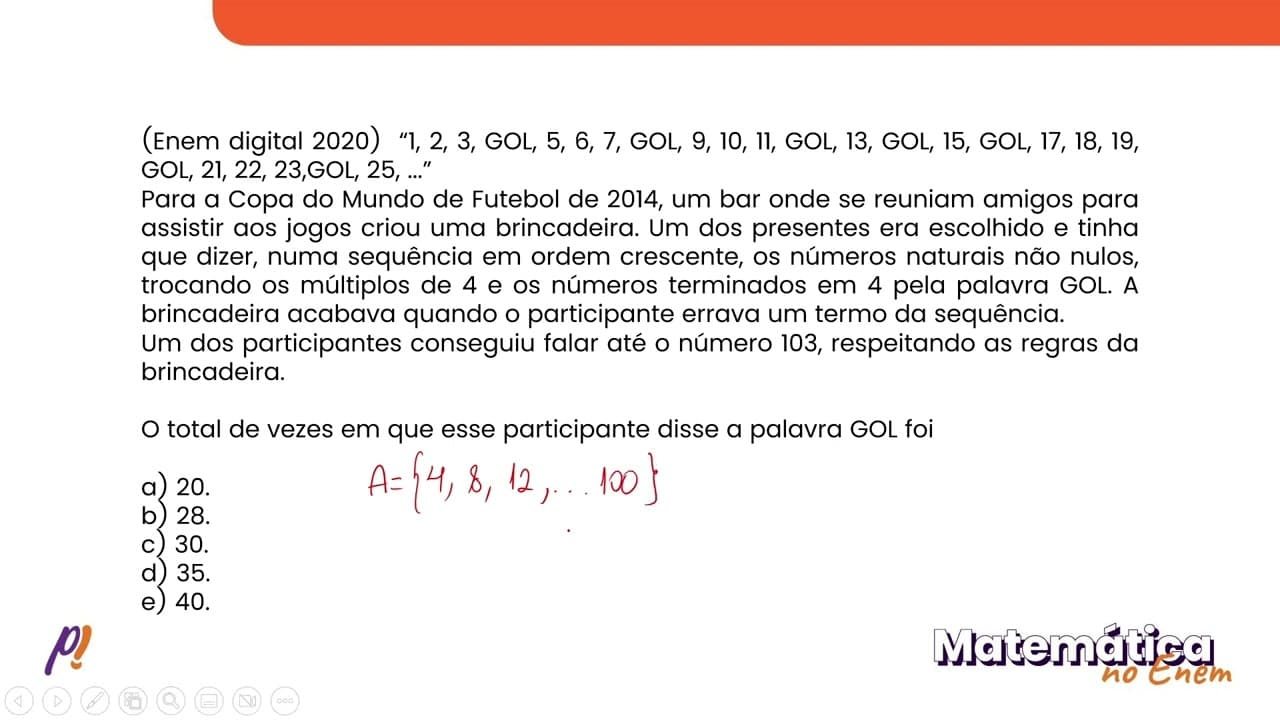 Thumbnail: ENEM DIGITAL 2020 - CONJUNTOS E INTRODUÇÃO ÀS FUNÇÕES | “1, 2, 3, GOL, 5, 6, 7, GOL, 9, 10, 11, G...