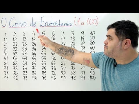 Thumbnail da aula: Quais são OS NÚMEROS PRIMOS de 1 até 100? O Crivo de Eratóstenes é um ALGORITMO da Matemática!